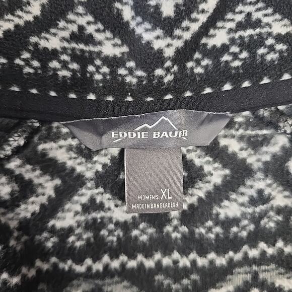 Eddie Bauer Womens Aztec Quest Pullover Sweatshirt Sz XL Baselayer Black White - Picture 3 of 8